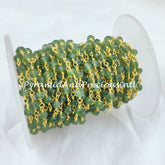 Peridot Rondelle Rosary Chain, Rondelle Gemstone Beads, Green Beaded Chain, Gold Plated Chain – SELLING BY FOOT